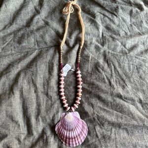 Free People Pink and Tan Shell Necklace
